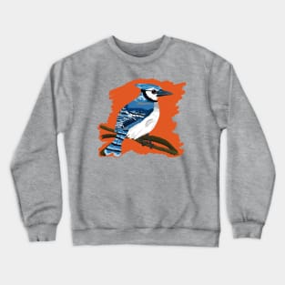Midwest Blue Jay over a Bright Background Crewneck Sweatshirt